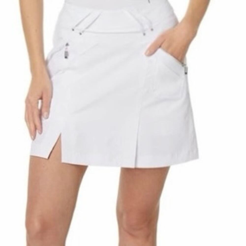 Jamie Sadock White Golf Skort Womens Size 2 Skirt Zipper Pockets Athletic